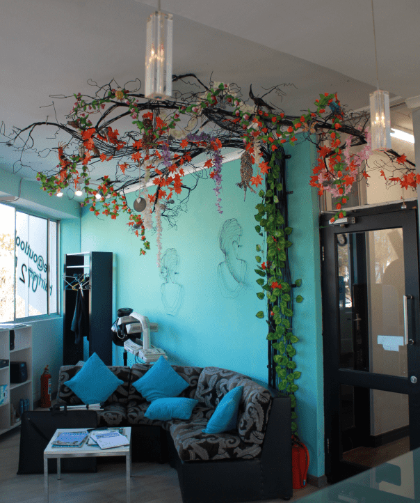 Salon decor showing Hair Frame’s stylish and family-orientated character in Somerset West.