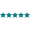 Five stars representing a top-rated customer review for Hair Frame's professional services.
